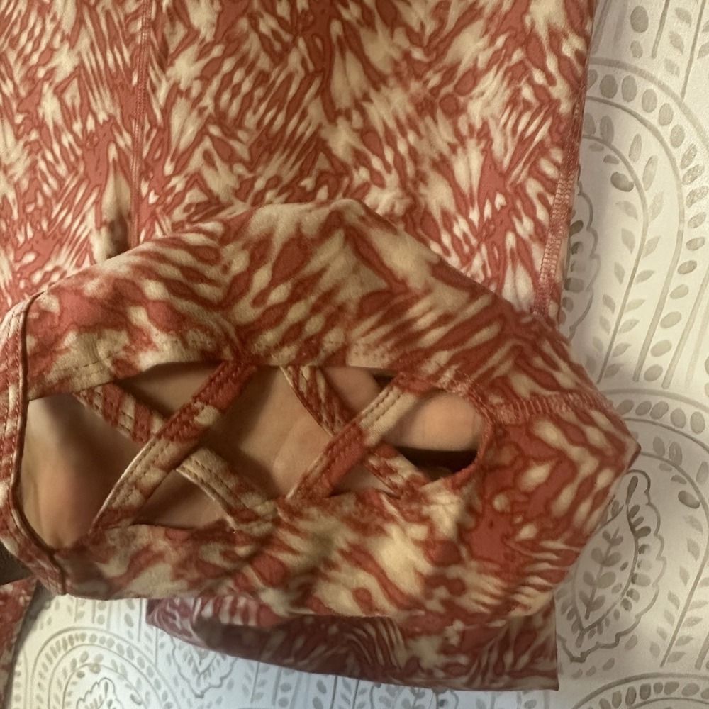 MAURICES Leggings Womens Size Large Orange Brick Super High Rise Stretch Pull On - Picture 3 of 9